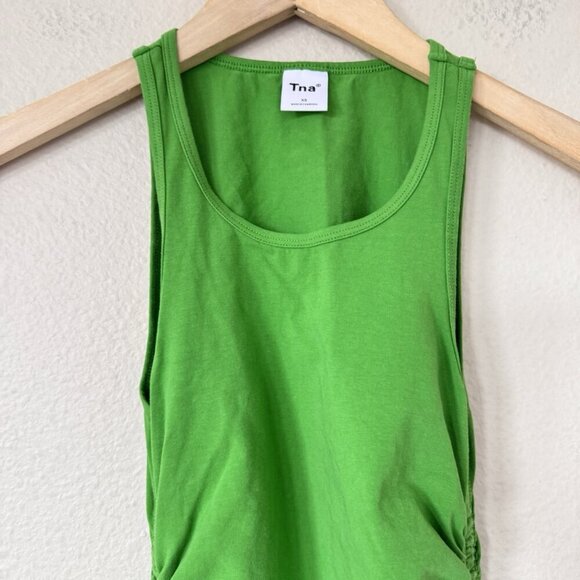 Tna Ruched Dress Like Green Aritzia Size XS Spring Summer - Picture 3 of 9